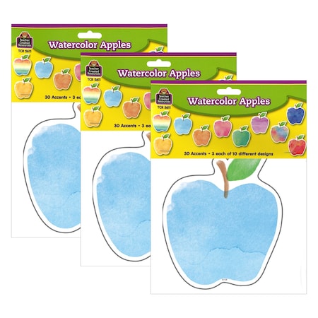 Teacher Created Resources Watercolor Apples Accents, 30 Pieces, PK3 TCR5611